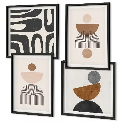 Set posters met lijst in abstracte boho-stijl
