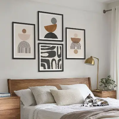 Set posters met lijst in abstracte boho-stijl