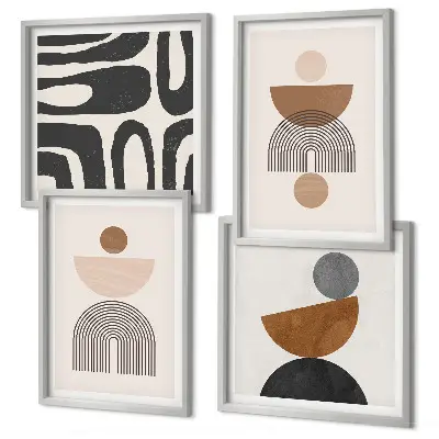 Set posters met lijst in abstracte boho-stijl