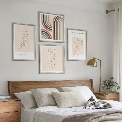 Vrouwelijke silhouetten posters meerluik in lijst