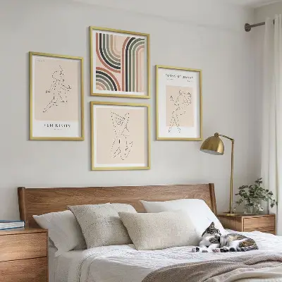 Vrouwelijke silhouetten posters meerluik in lijst