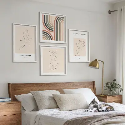 Vrouwelijke silhouetten posters meerluik in lijst