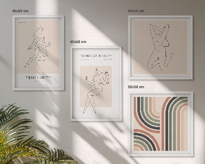 Meerluik in lijst Vrouwelijke silhouetten op posters