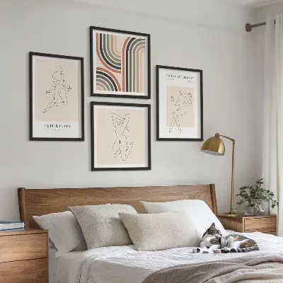 Vrouwelijke silhouetten posters meerluik in lijst