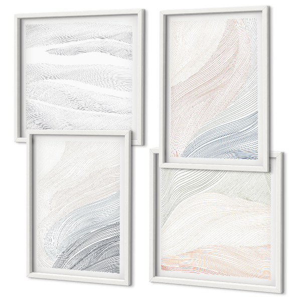 Set van posters met lijst Abstracte pastelkleurige golven