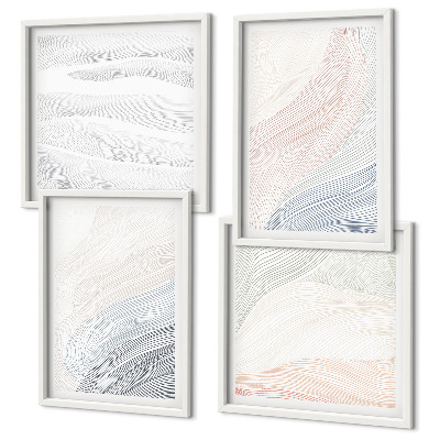 Set van posters met lijst Abstracte pastelkleurige golven