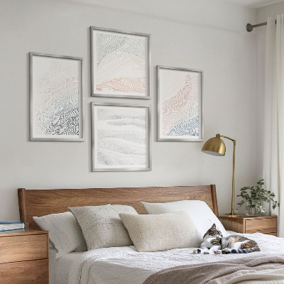 Set van posters met lijst Abstracte pastelkleurige golven