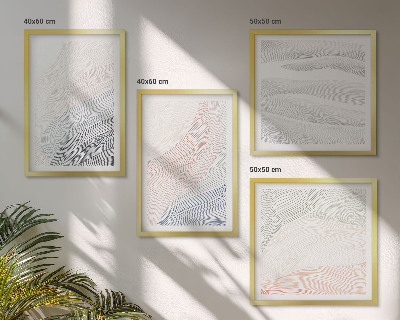 Set van posters met lijst Abstracte pastelkleurige golven