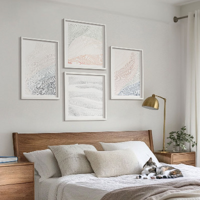 Set van posters met lijst Abstracte pastelkleurige golven
