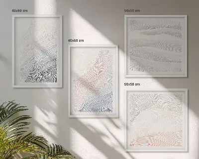 Set posters met lijst Abstracte pastelkleurige golven set posters met lijst met abstracte pastelkleurige golven