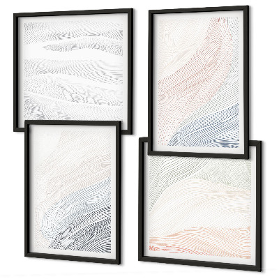 Set van posters met lijst Abstracte pastelkleurige golven