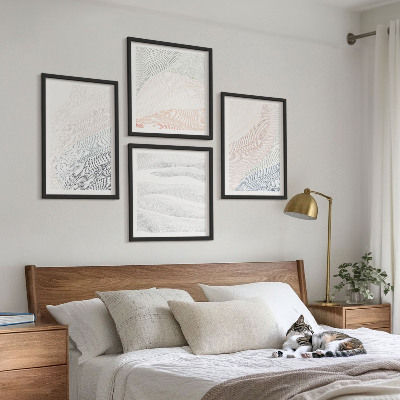 Set van posters met lijst Abstracte pastelkleurige golven