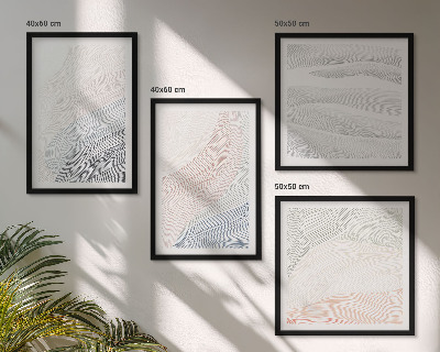 Set van posters met lijst Abstracte pastelkleurige golven