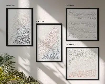 Set posters met lijst Abstracte pastelkleurige golven set posters met lijst met abstracte pastelkleurige golven