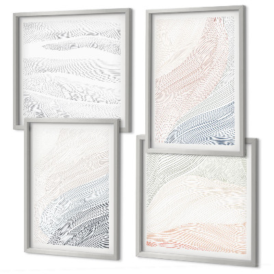 Set van posters met lijst Abstracte pastelkleurige golven