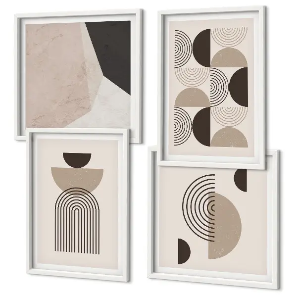 Abstracte geometrische patronen meerluik in lijst