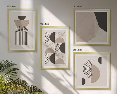 Abstracte geometrische patronen meerluik in lijst