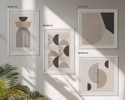 Abstracte geometrische patronen meerluik in lijst