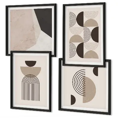 Abstracte geometrische patronen meerluik in lijst