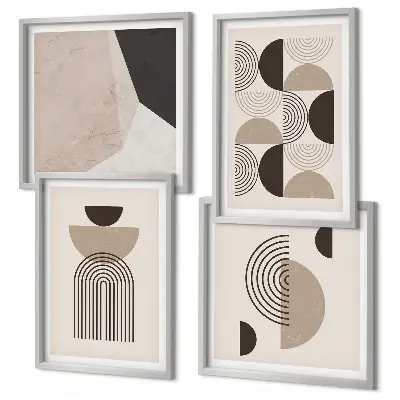Abstracte geometrische patronen meerluik in lijst