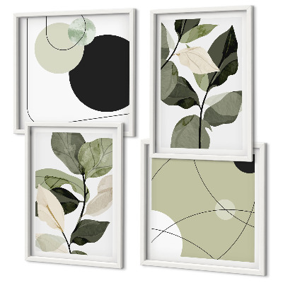 Set van posters met lijst Abstracte geschilderde bladeren