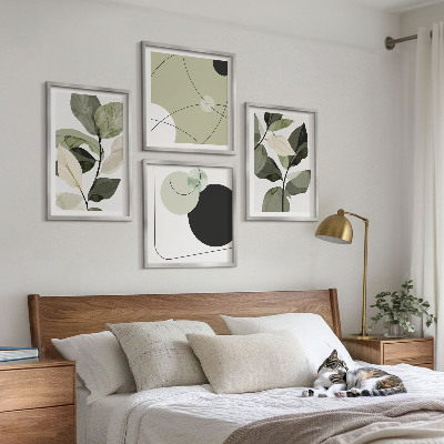 Set van posters met lijst Abstracte geschilderde bladeren