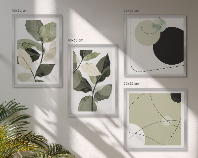 Set van posters met lijst Abstracte geschilderde bladeren