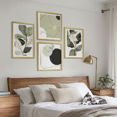 Set van posters met lijst Abstracte geschilderde bladeren