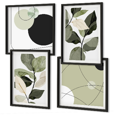 Set van posters met lijst Abstracte geschilderde bladeren