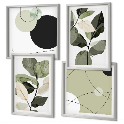 Set van posters met lijst Abstracte geschilderde bladeren