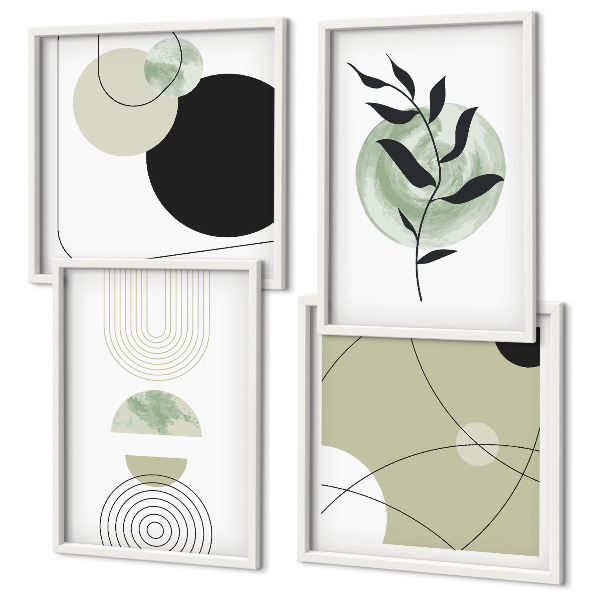Set van posters met lijst Abstracte plantmotieven