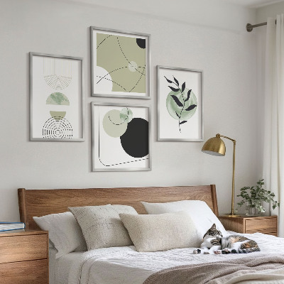 Set van posters met lijst Abstracte plantmotieven