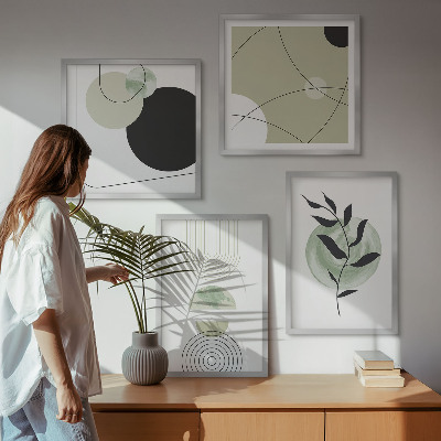 Set van posters met lijst Abstracte plantmotieven