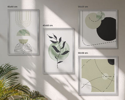 Set van posters met lijst Abstracte plantmotieven