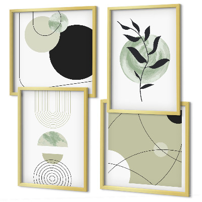 Set van posters met lijst Abstracte plantmotieven