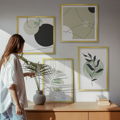 Set van posters met lijst Abstracte plantmotieven
