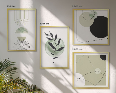 Set van posters met lijst Abstracte plantmotieven