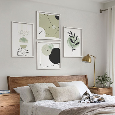 Set van posters met lijst Abstracte plantmotieven