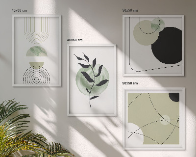 Set van posters met lijst Abstracte plantmotieven