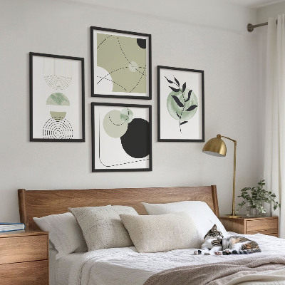Set van posters met lijst Abstracte plantmotieven