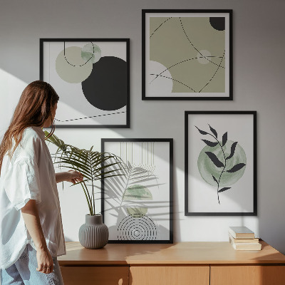 Set van posters met lijst Abstracte plantmotieven