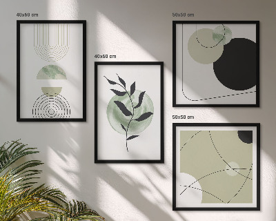 Set van posters met lijst Abstracte plantmotieven
