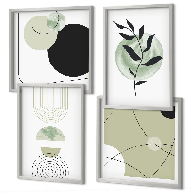 Set van posters met lijst Abstracte plantmotieven