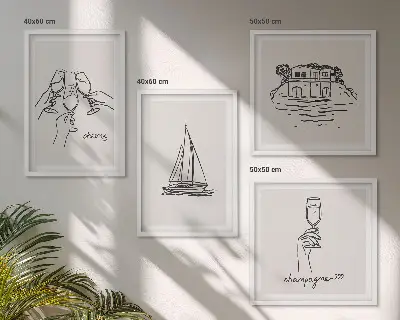 Huis op het water toast zeilboot meerluik in lijst
