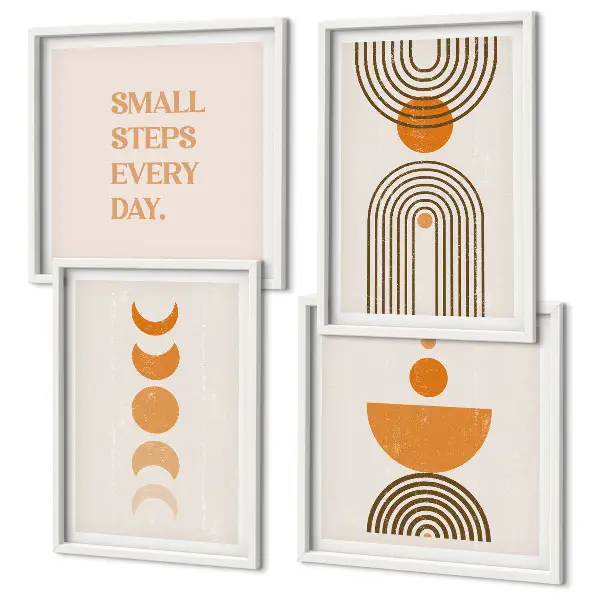 Set van posters met lijst met minimalistische boho-patronen