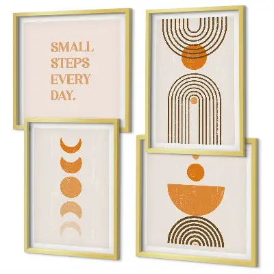 Set van posters met lijst met minimalistische boho-patronen