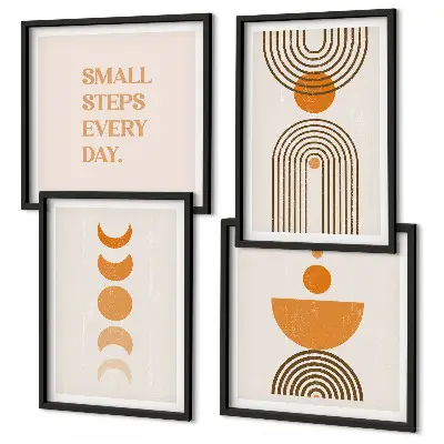 Set van posters met lijst met minimalistische boho-patronen