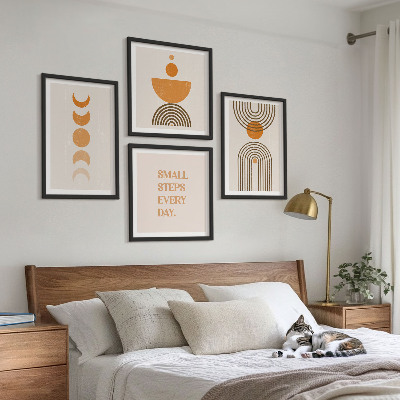 Set van posters met lijst Minimalistische boho-patronen