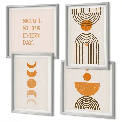 Set van posters met lijst met minimalistische boho-patronen