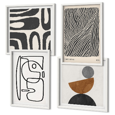 Set van posters met lijst Abstracte patronen met lijnen